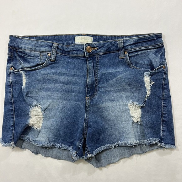 Forever 21 Pants - Forever 21 Plus Size Cut Off Distressed Stretch Denim Shorts Women’s Size 16